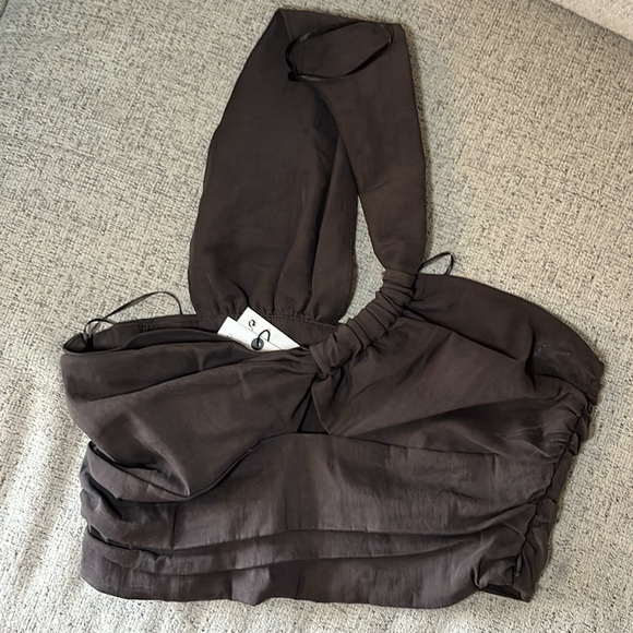 NWT tags Zara One Shoulder Crop Top - Picture 3 of 5